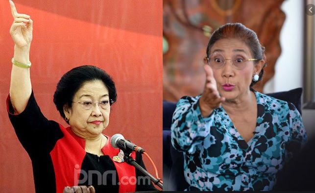 Megawati Soekarnoputri dan Susi Pudjiastuti.