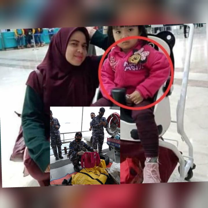 Bocah pemilik jaket pink bergambar kepala 'Minnie Mouse' yang ditemukan TNI AL pada kedalaman 23 meter di bawah permukaan air laut.