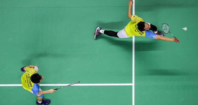 Hendra Setiawan/Mohammad Ahsan berhasil melaju ke final BWF World Tour Finals 2020 hari ini (30/1). (Badminton Photo)
