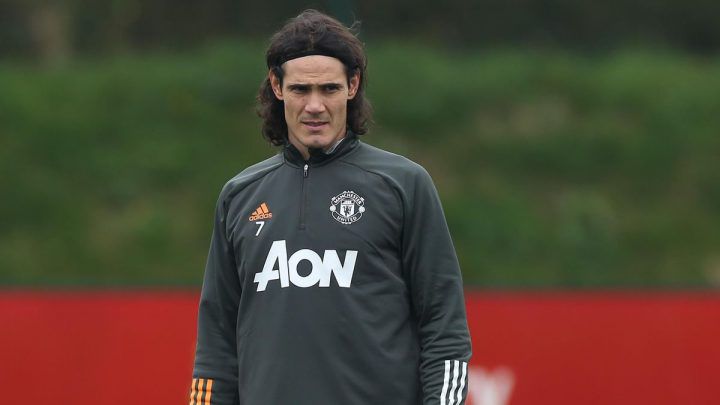 Penyerang Manchester United Edinson Cavani. 