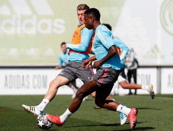 Latihan Real Madrid jelang laga kontra Liverpool. 