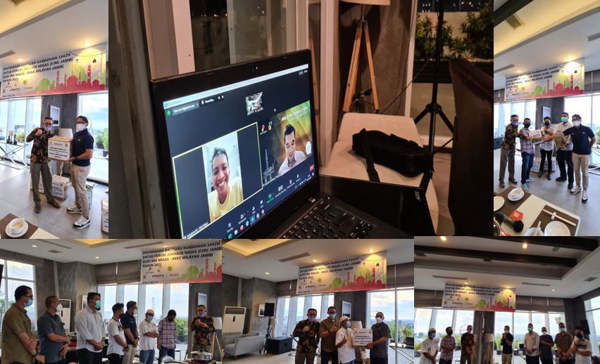 SKK Migas – KKKS Salurkan Bantuan Sembako untuk Anggota FJM Jambi.