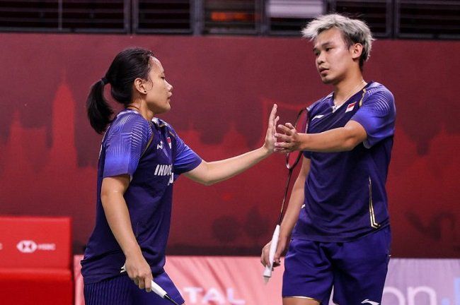 Unggulan satu Spain Masters 2021 Rinov Rivaldy/Pitha Haningtyas Mentari berhasil melangkah ke final. (BWF )
