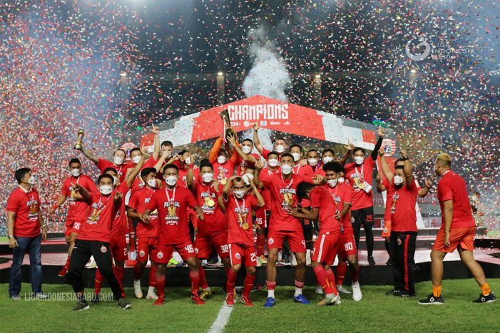 Persija Jakarta saat juara Piala Menpora 2021 di Stadion Manahan, Solo. 