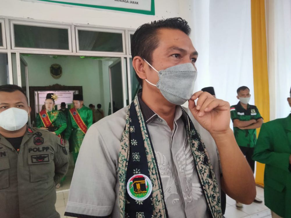 Bupati Batanghari Fadhil Arief saat menghadiri acara Muswil DPW PPP Provinsi Jambi di Muara Bulian (4/6).