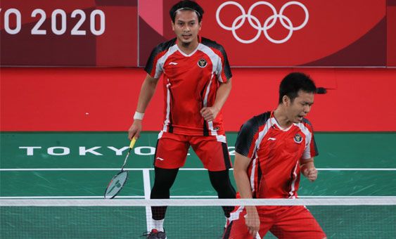 Ganda Putra, Mohammad Ahsan dan Hendra Setiawan. 