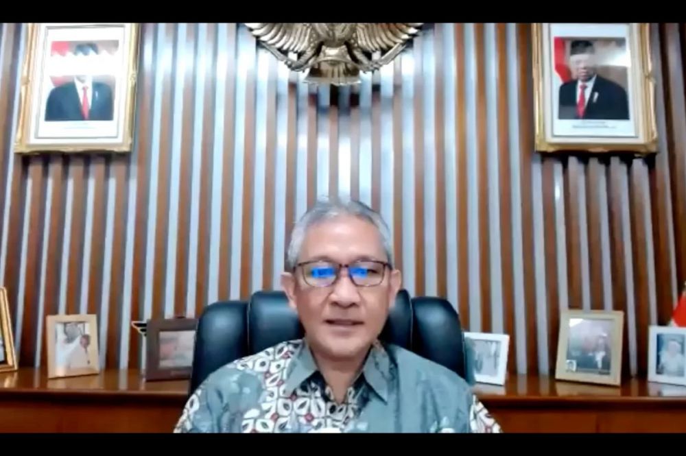 Tangkapan layar Zoom, Dirjen Bea Cukai Kemenkeu, Askolani, dalam konferensi pers virtual, Kamis (26/8)
