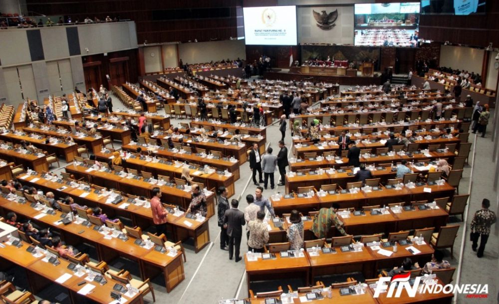 Suasana rapat paripurna di Gedung Parlemen Senayan Jakarta, Rabu (22/1/2020).
