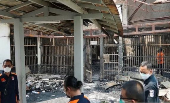 Kondisi Lapas Tangerang usai terbakar.