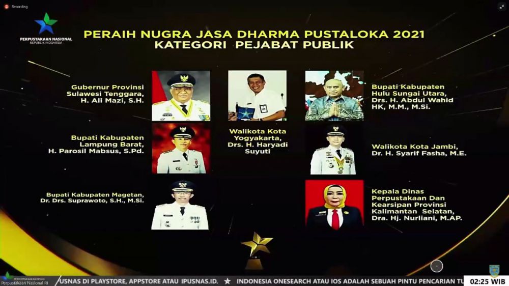 Walikota Jambi Sy Fasha Raih 2 Penghargaan Nasional.