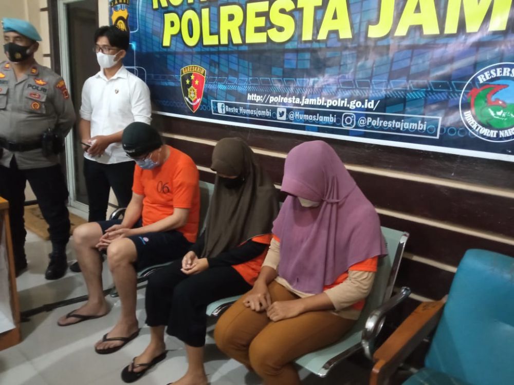 DIAMANKAN : Pelaku perdagangan anak berhasil ditangkap oleh Ditreskrimum Polda Jambi dan langsung ditahan