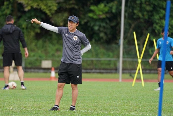 Shin Tae-yong memimpin latihan timnas Indonesia/pssi.org