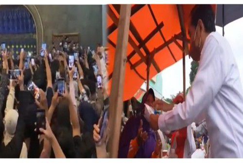 Kolase: Dua video berbeda sambutan masyarakat ke Jokowi dan ke Anies Baswedan.