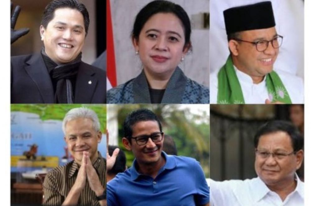 Kolase sejumlah pejabat negara yang diyakini bakal mencalonkan diri sebagai presiden pada Pemilu 2024.