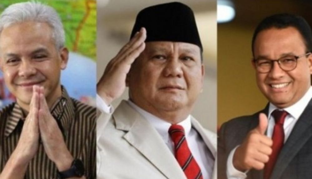 Ganjar Pranowo, Prabowo Subianto dan Anies Baswedan.