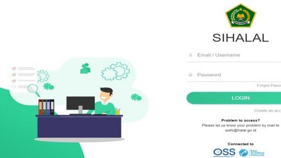 Situs pendaftaran sertifikasi halal.