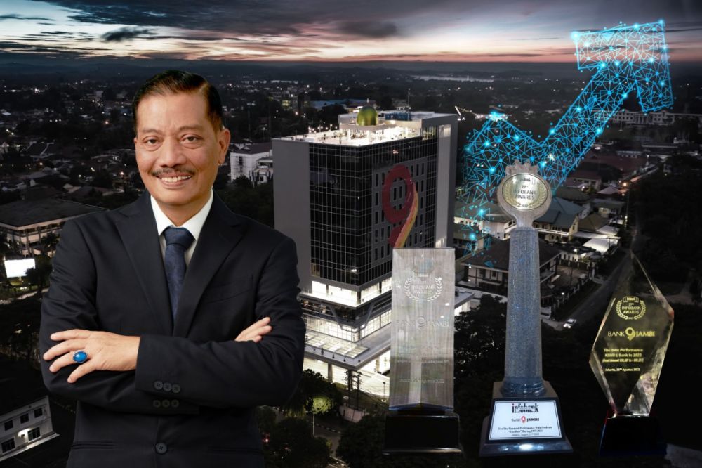 Dirut Bank Jambi, Dr. H. Yunsak El Halcon, S.H.,M.Si dan penghargaan yang kembali diraih Bank Jambi.