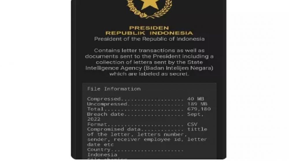 Hacker Bjorka mengklaim telah membobol data - data rahasia Kepresidenan RI.