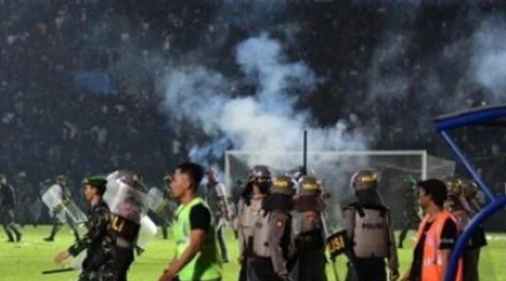 Suasana detik-detik terjadinya tragedi Kanjuruhan.