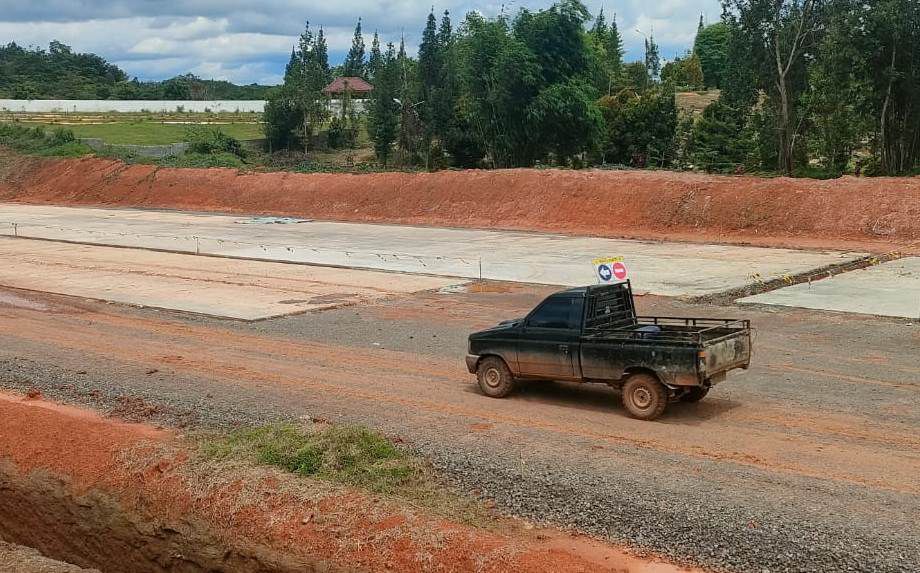 Ruas tol Palembang-Betung yang sudah mulai dibangun dan ditargetkan selesai tahun ini.