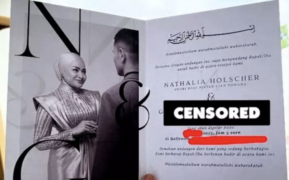 Penyanyi Nathalie Holscher membuat heboh media sosial dengan membagikan foto undangan pernikahan.