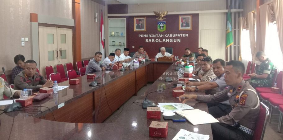 Tampak pelaksanaan rakor pengamanan MTQ Tingkat Provinsi Jambi yang berlangsung di ruang pola Kantor Bupati Sarolangun