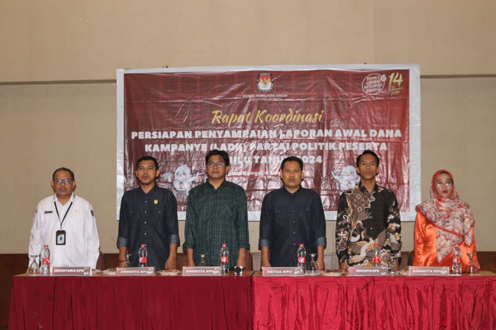 Rakor bersama Ketua dan LO Parpol peserta Pemilu terkait Laporan Awal Dana Kampanye

