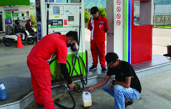 Satuan Tindak Pidana Tertentu Satreskrim Polres Kerinci, melakukan cel di 4 SPBU di Kerinci dan Kota Sungaipenuh.