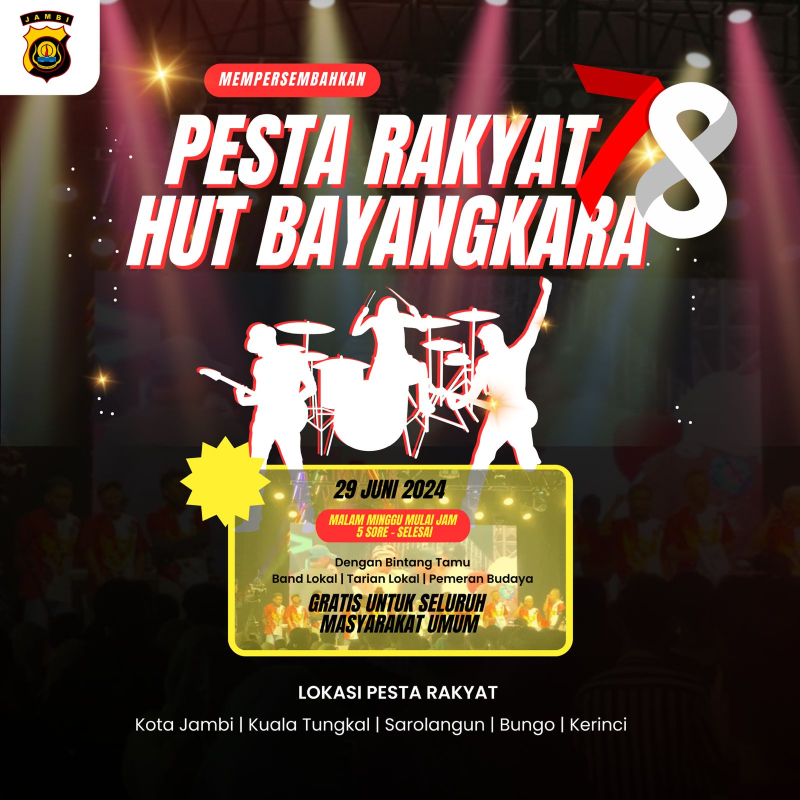 Sambut Hari Bhayangkara ke 78, Masyarakat dan 5 Polres Jajaran Polda Jambi Akan Gelar Pesta Rakyat