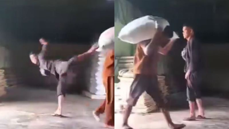 Viral! Video Pria Diduga Mandor Tendang Kuli Panggul, Perekam Sebut Kejadian di Jambi