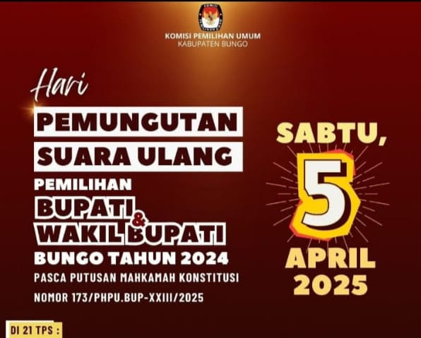 5 April 2025 Jadwal PSU 21 TPS di Pilkada Bungo