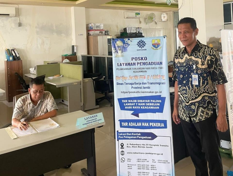 Perusahaan Catat ! Tak Boleh Potong THR Karyawan, Disnakertrans Provinsi Jambi Buka Layanan Pengaduan