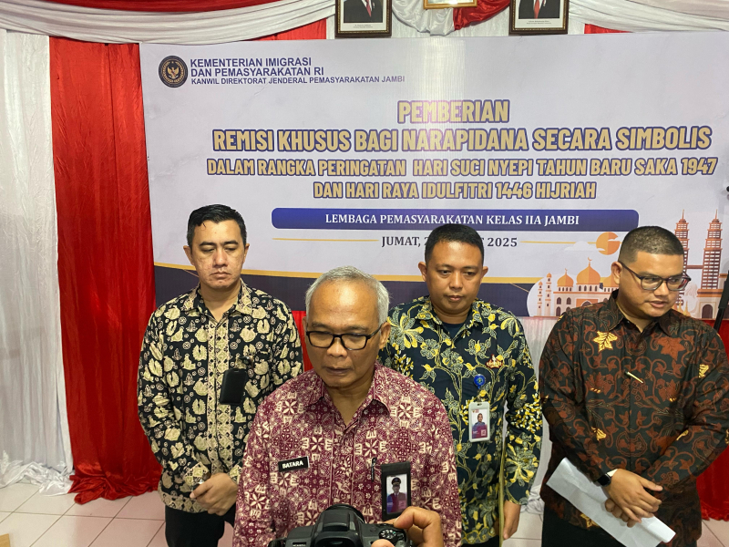 936 Warga Binaan Lapas Jambi Dapat Remisi Lebaran, 3 Langsung Bebas