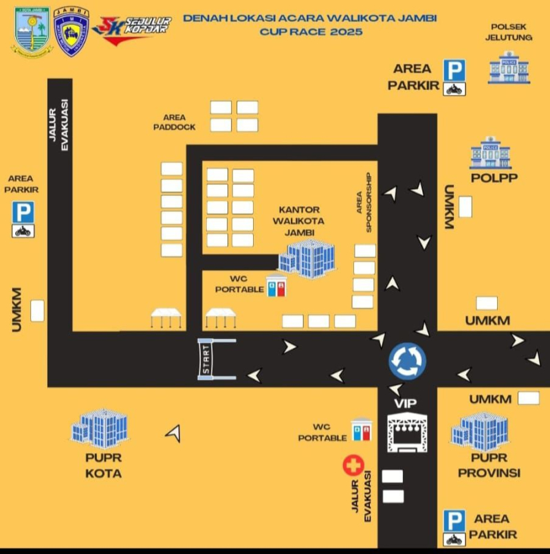Satlantas Polresta Jambi Himbau Masyarakat Akan Ada Pengalihan Arus Lalu Lintas di Tugu Keris Selama Kegiatan Road Race