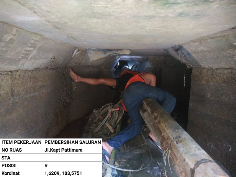 Dinas PUPR Provinsi Jambi Bersihkan- Perbaiki Drainase di Kota Jambi, Temukan Banyak Kabel dan Serat Optik Persempit Aliran