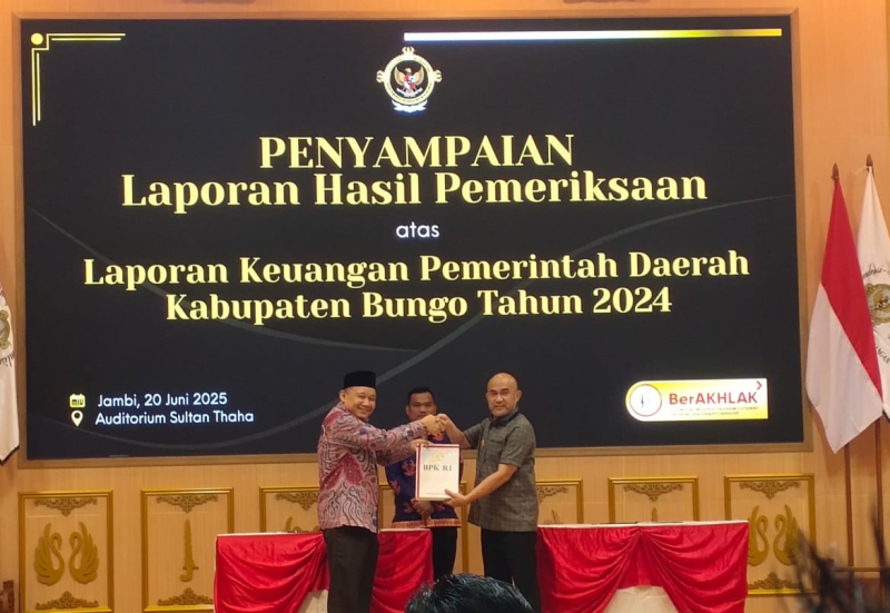 Pemkab Bungo Raih Opini WTP Terhadap LKPD 2024