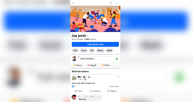 Kota Jambi dihebohkan adanya grup Facebook 'Gay Jambi', Warga : Membahayakan Generasi Muda, Polisi Harus Segera Bertindak