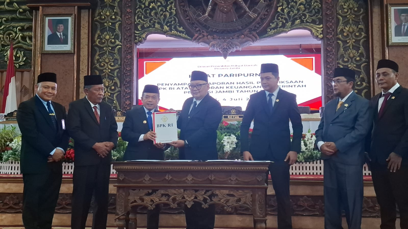 Pemprov Jambi Raih Opini WTP BPK RI Tahun 2024, Jadi yang Ke-13 Kali Secara Berturut-Turut