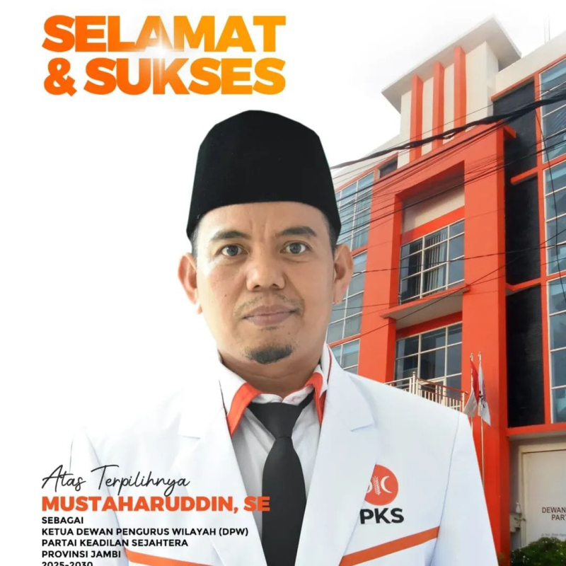 Mustaharudin Terpilih Jadi Nahkoda Baru DPW PKS Provinsi Jambi