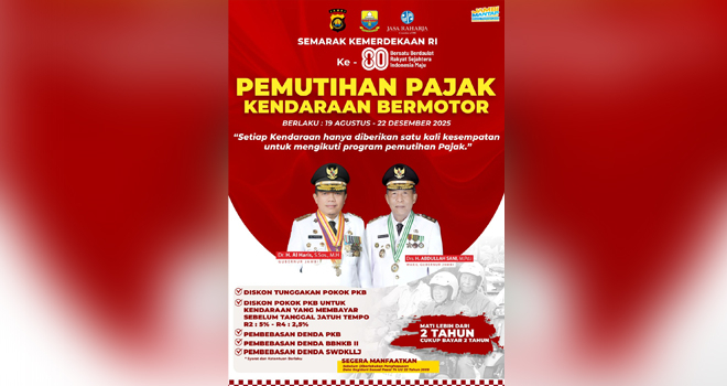 Pemutihan Pajak Kendaraan Bermotor di Jambi: Bayar 2 Tahun untuk Tunggakan Lebih dari 2 Tahun