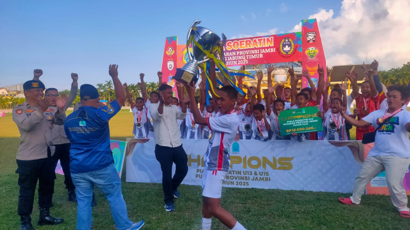 Piala Soeratin U-13 dan U-15 Provinsi Jambi 2025 Usai, Kota Jambi dan Putra Lintas Bungo Juara
