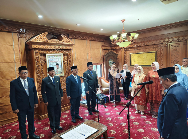 Wagub Abdullah Sani Lantik 4 Kepala OPD Pemprov Jambi, Johansyah Digeser Jadi Kadis Hanpan, Syamsurizal Asisten II.