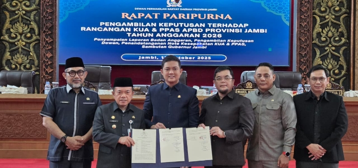 DPRD–Pemprov Jambi Sepakati KUA-PPAS 2026, Ini Rincian Penurunan Anggarannya