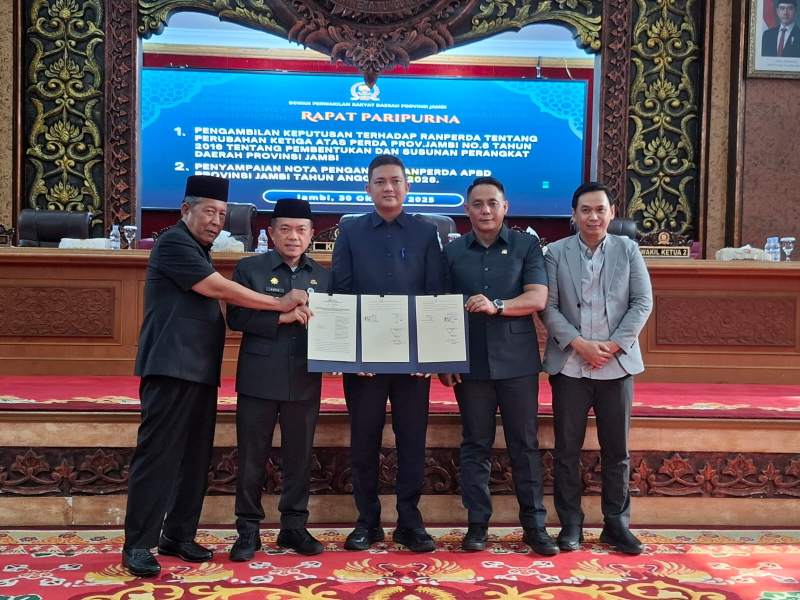 DPRD Provinsi Jambi Setujui Penambahan 2 OPD Baru Pemprov Jambi