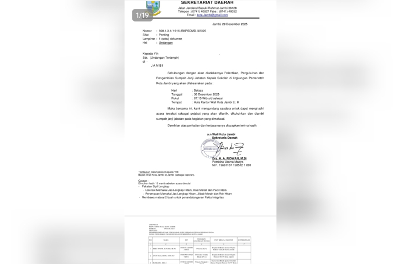 Lama Dinanti! 181 Kepsek di Kota Jambi Dilantik Pagi Ini, Siapa Saja?