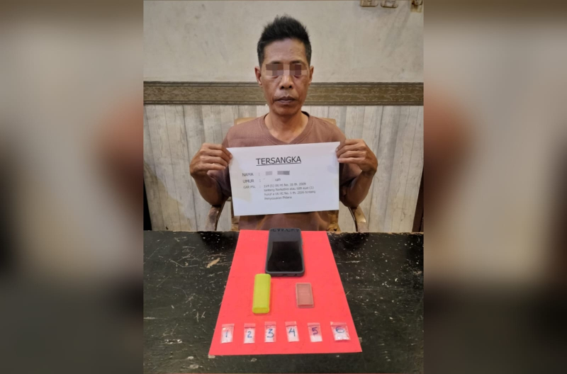 Polisi Ringkus Pengedar Sabu di Thehok, Enam Paket Siap Edar Disita