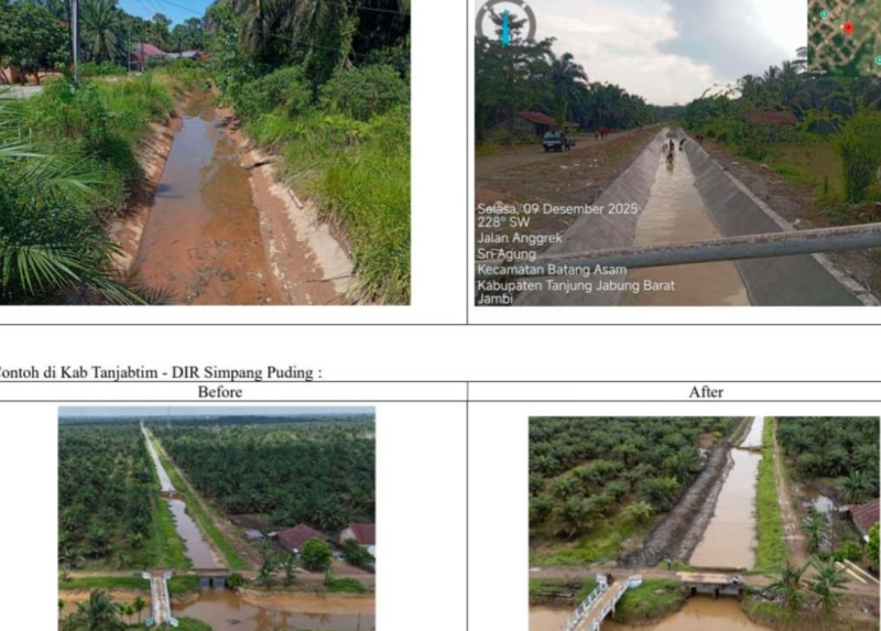 Rehabilitasi Jaringan Utama DI BWSS VI Jambi milik Dinas PU dengan Luasan Capai 5.050 Ha Sepanjang 117 KM