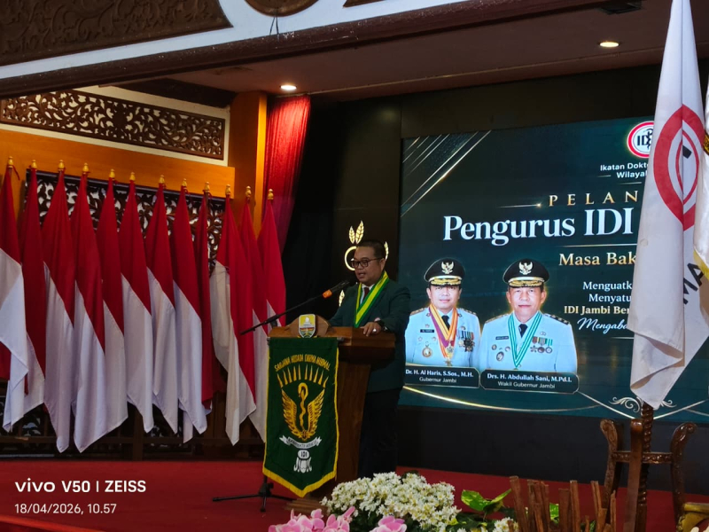 Pengurus IDI Wilayah Jambi Masa Bakti 2025-2028 Dilantik, Diketuai dr. Zuhdi Darma, Tancap Gas Rakernas dan PPDS